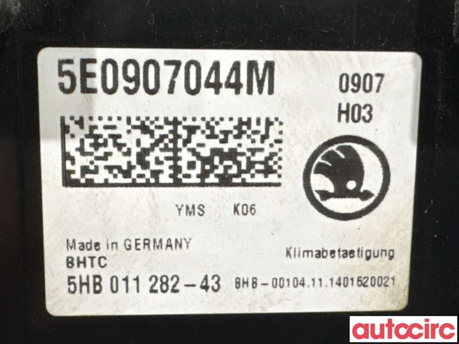 Varmeapparat betjening til Škoda Octavia 2013-2016 (Type III, Fase 1)  (SKODA|5E0907044M|5HB011282-43|5E0907044AE)
