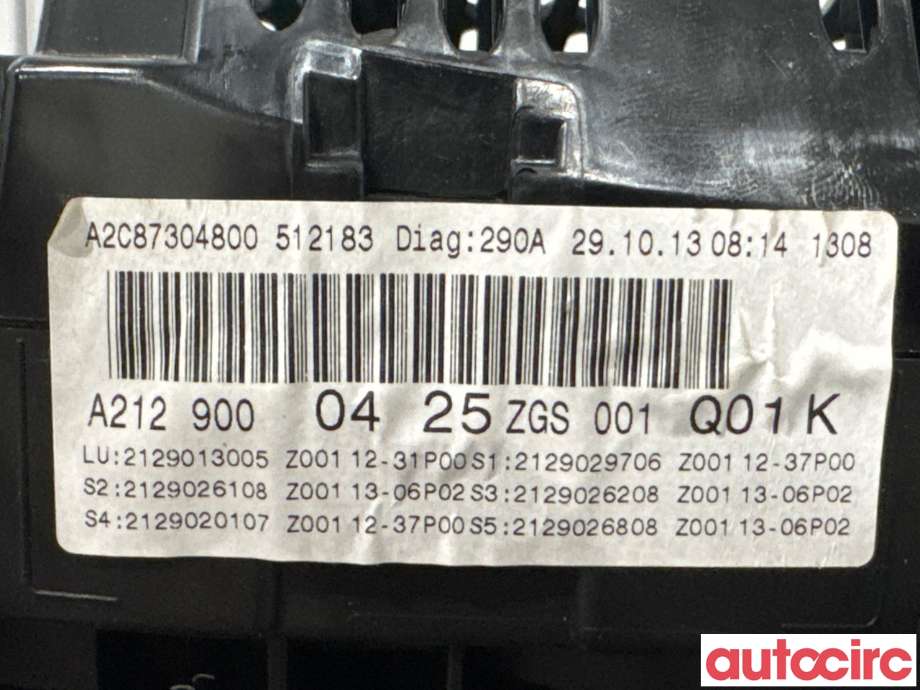 Instrumentpanel til Mercedes E-Klasse 2013-2016 (Fase 2) (W212) (W212) (MERCEDES|A2129000425|A2C87304800|A2129006729)