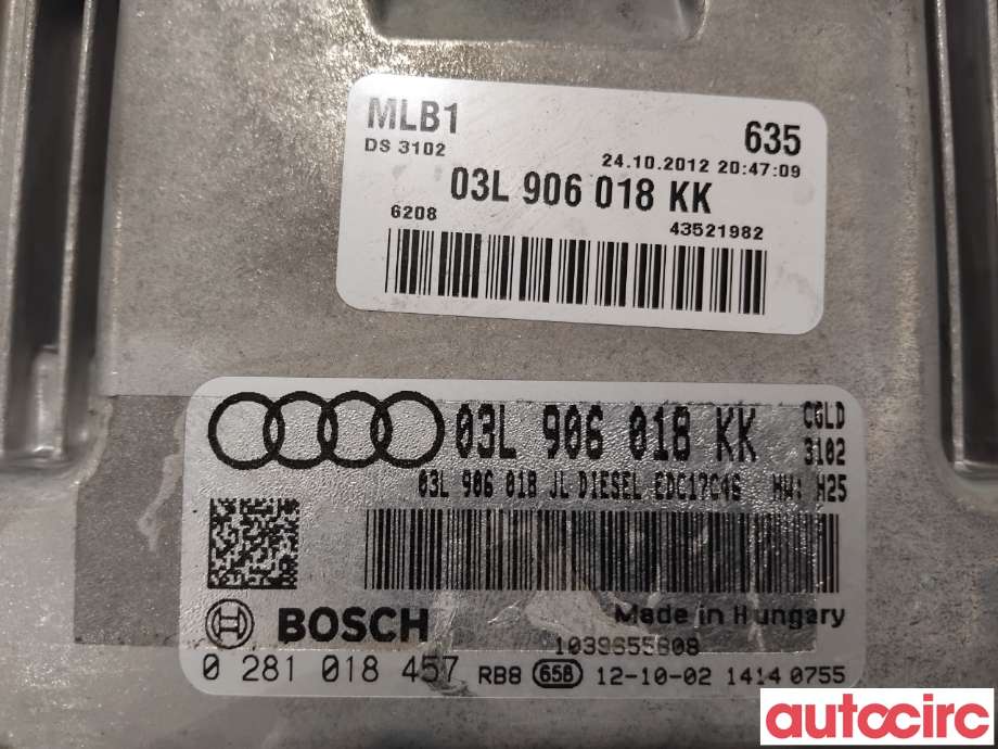 Styreenhet motor til Audi A4 2007-2014 (Type IV) (B8) (B8) (AUDI|03L906018KK|0281018457)