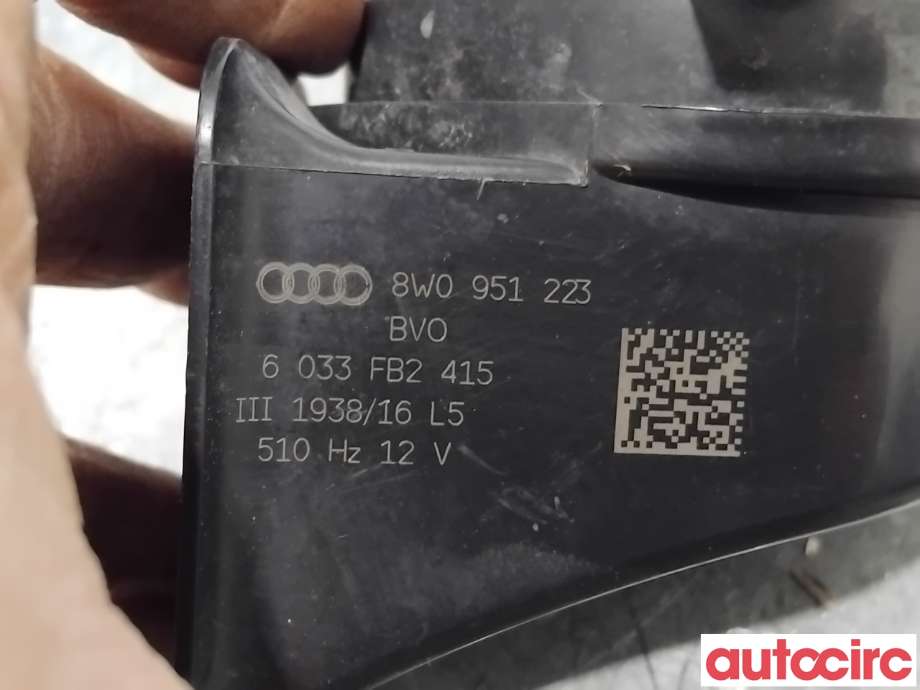 Horn/signalhorn til Audi A4 2015-2019 (Type V, Fase 1) (B9) (B9) (AUDI|8W0951223|)