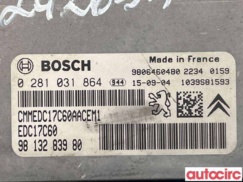 Styreenhet motor til Citroën Berlingo 2015-2019 (Type II, Fase 2)  (CITROEN|1613645280|9813283980)