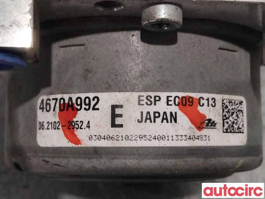 ABS sentral til Mitsubishi Outlander 2012-2015 (Type III, Fase 1)  (MITSUBISHI|4670A993|062109-69513|4670A992)