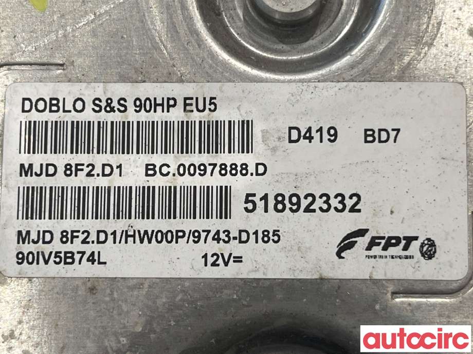 Styreenhet motor til Fiat Doblo 2010-->> (Type II)  (FIAT|51892332)