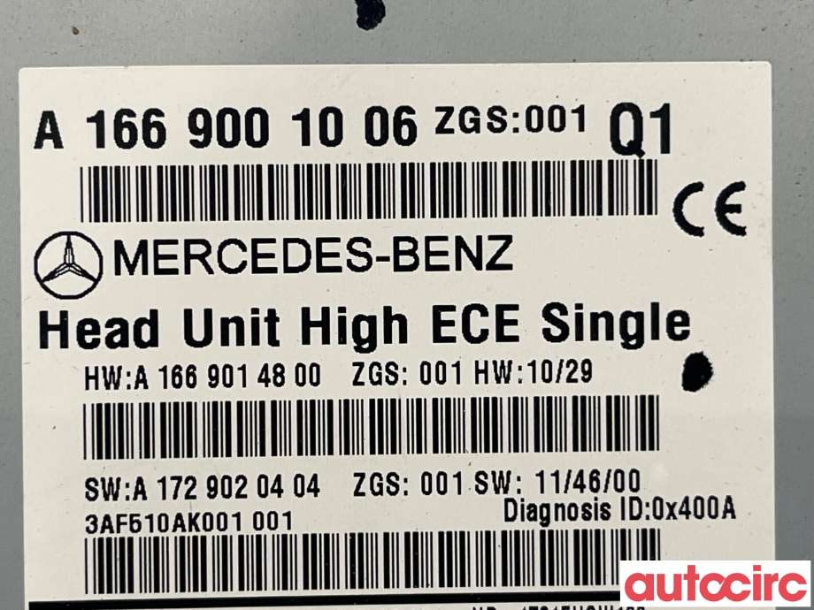 Bilstereo til Mercedes ML 2011-2015 (Fase 1) (W166) (W166) (MERCEDES|A1669001006)