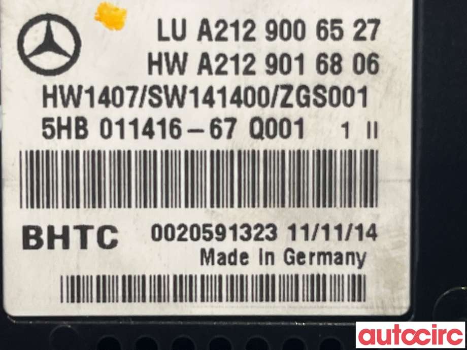 Varmeapparat betjening til Mercedes E-Klasse 2013-2016 (Fase 2) (W212) (W212) (MERCEDES|A2129006527)