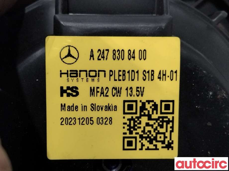 Varmeapparat motor til Mercedes EQA 2021-->>  (MERCEDES|A2478308400|)