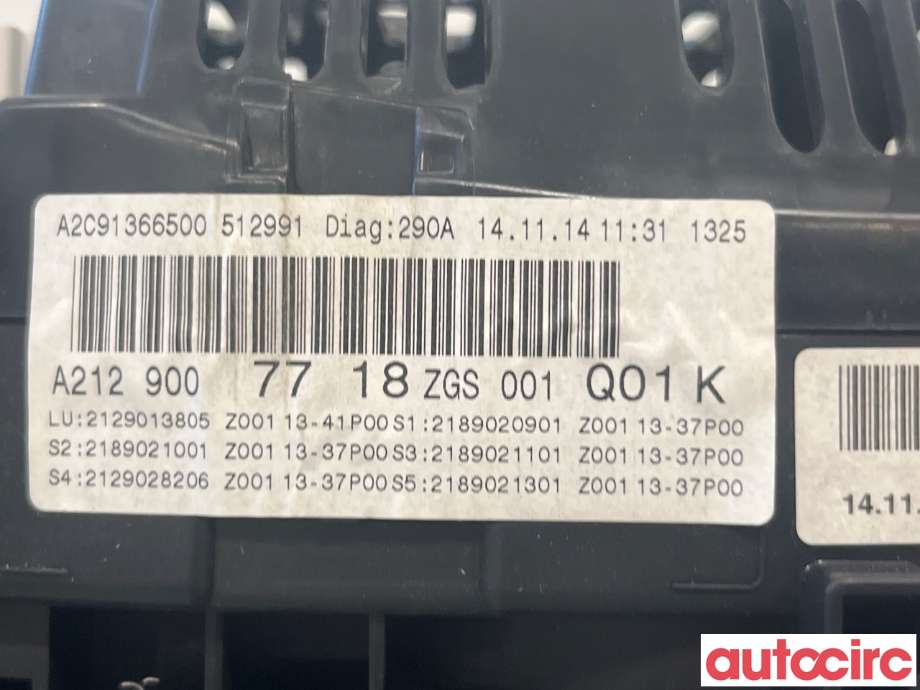 Instrumentpanel til Mercedes E-Klasse 2013-2016 (Fase 2) (W212) (W212) (MERCEDES|A2129007718)