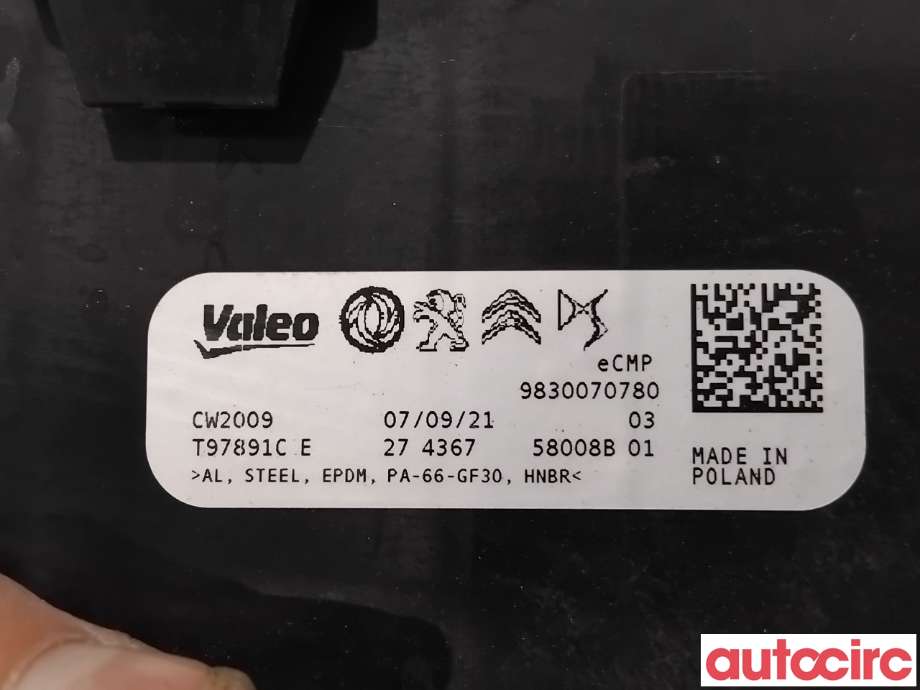 Kullfilter (boks) til Citroën C4, Spacetourer 2019-->>  (CITROEN|9830070780|T97891CE)