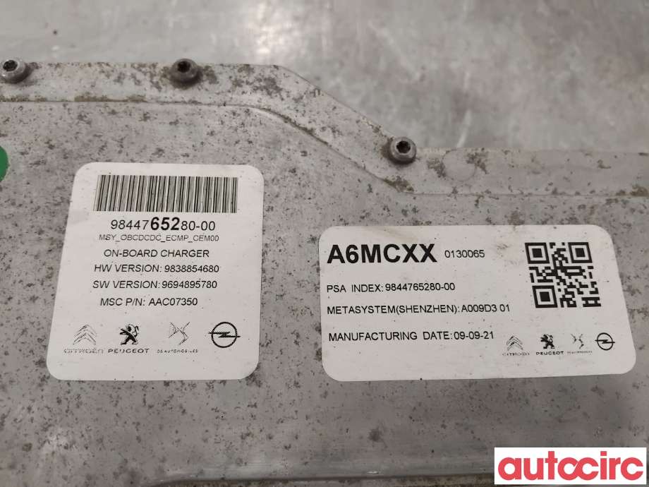 Batterilader (OBC - On Board Charger) til Citroën C4, Spacetourer 2019-->>  (CITROEN|1675812180|9844765280|1691344480)