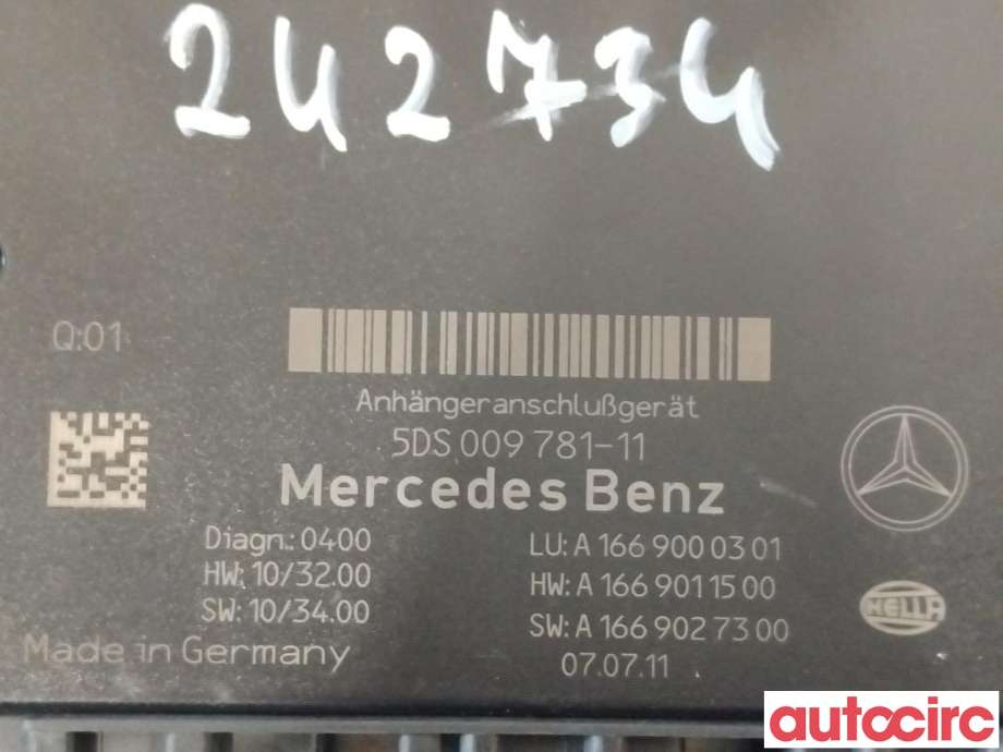 Styreenhet hengerfeste til Mercedes ML 2011-2015 (Fase 1) (W166) (W166) (MERCEDES|A1669000301)