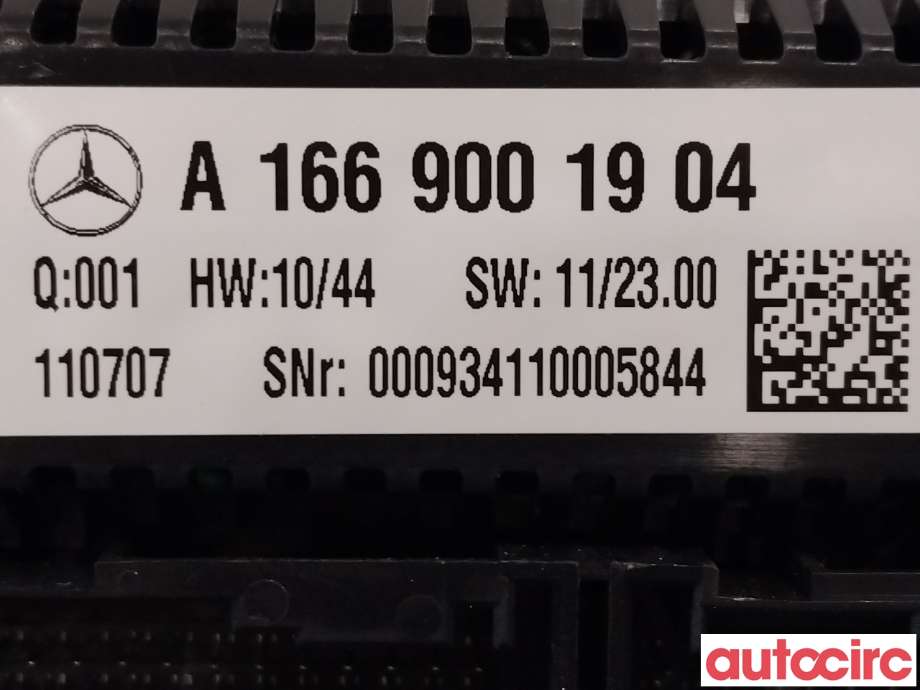 Varmeapparat betjening til Mercedes ML 2011-2015 (Fase 1) (W166) (W166) (MERCEDES|A1669001904)