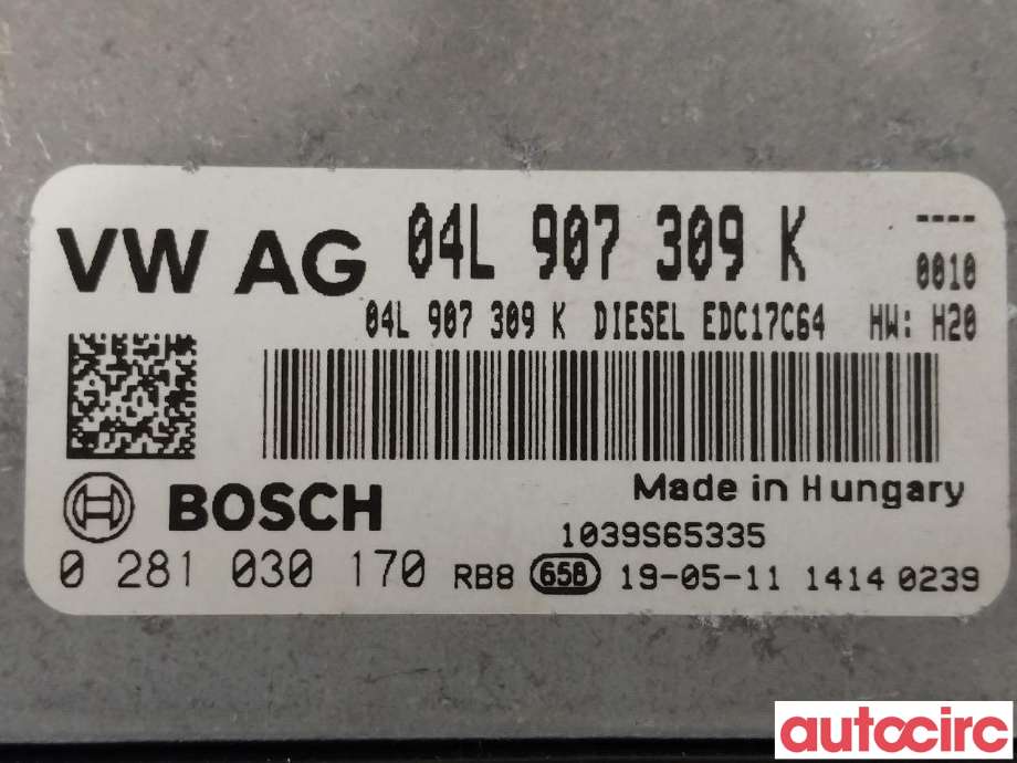 Styreenhet motor til VW Caddy 2015-2020 (Type III, Fase 3)  (VOLKSWAGEN|04L906016NA|04L907309K)