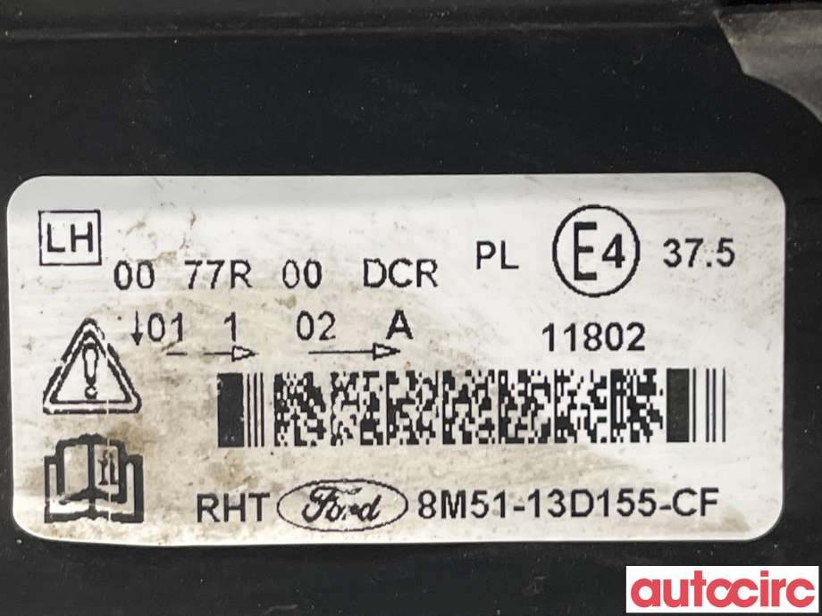 Frontlykt venstre xenon til Ford Focus 2008-2010 (Type II, Fase 2)  (FORD|1744969||8M51-13D155-CF)