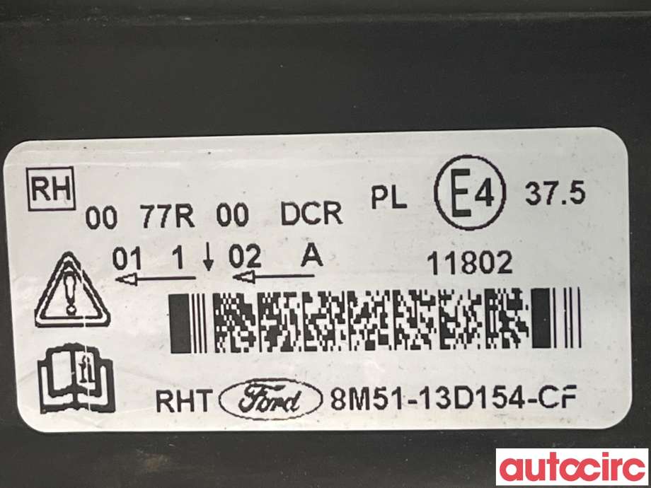 Frontlykt høyre xenon til Ford Focus 2008-2010 (Type II, Fase 2)  (FORD|1744967||8M51-13D154-CF)