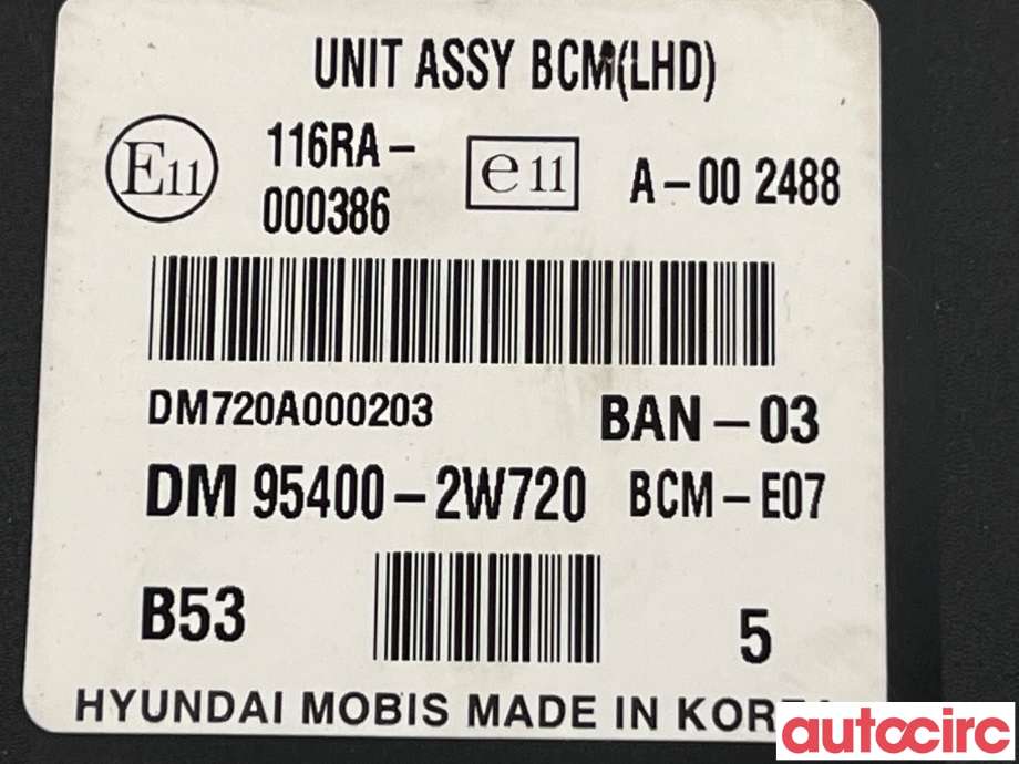 Styreenhet comfort (BCM) til Hyundai Santa Fe 2012-2020 (Type III)  (HYUNDAI|954002W720)