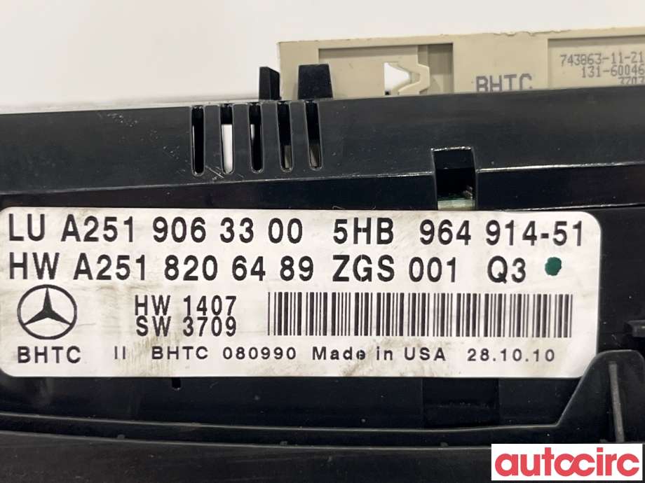 Varmeapparat betjening til Mercedes R-Klasse 2006-2013 (W251) (W251) (MERCEDES|A2519063300)