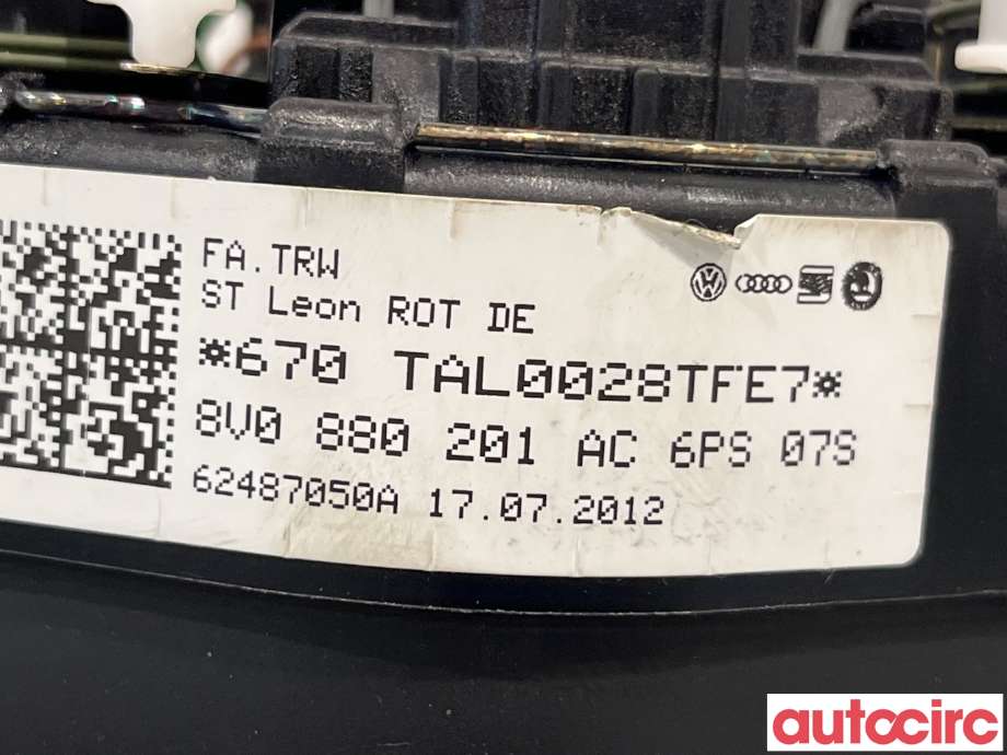 Airbag rattpute til Audi Q3 2011-2014 (Type I, Fase 1)  (AUDI|8V0880201AC)
