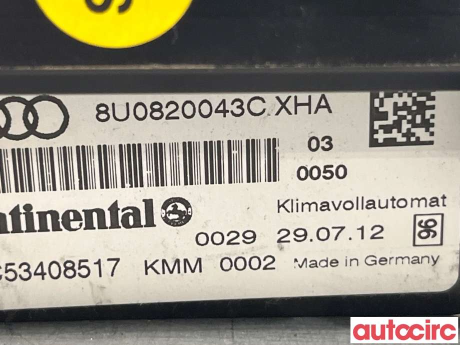 Varmeapparat betjening til Audi Q3 2011-2014 (Type I, Fase 1)  (AUDI|8U0820043C)