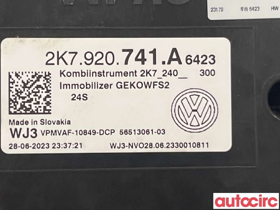 Instrumentpanel til VW Caddy 2020-->> (Type IV)  (VOLKSWAGEN|2K7920741A)
