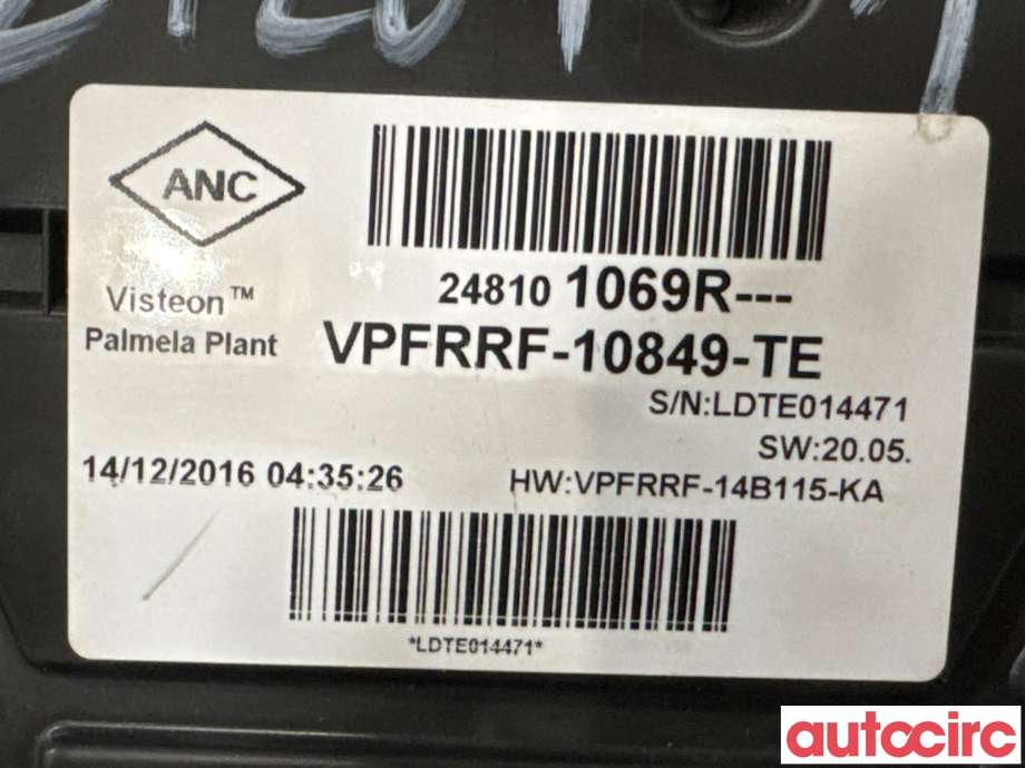 Instrumentpanel til Opel Vivaro B 2014-2019 (OPEL|93459494|248101069R|93461383)