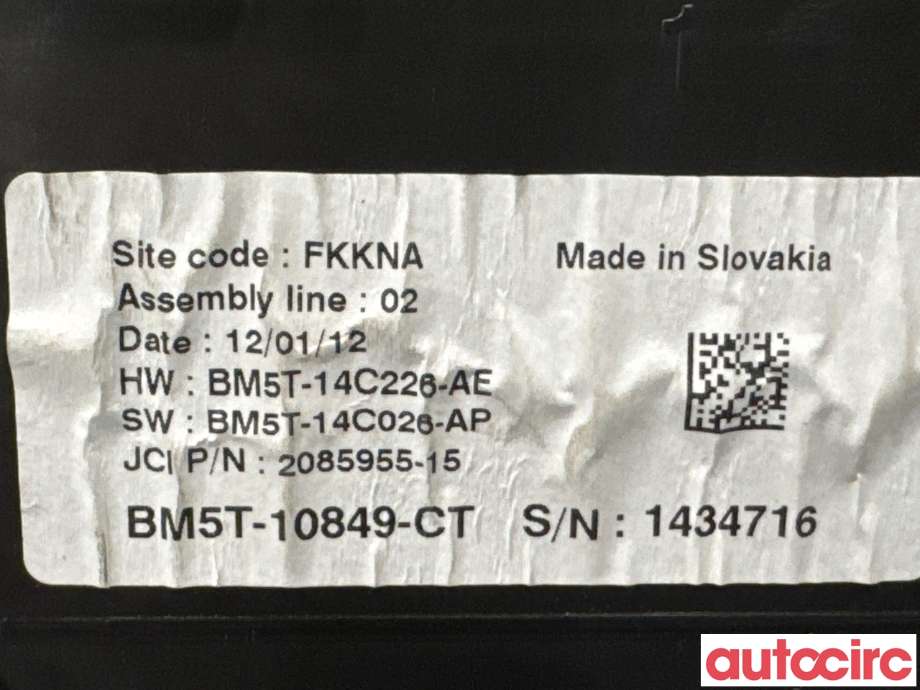 Instrumentpanel til Ford Focus 2011-2014 (Type III, Fase 1)  (FORD|1879756|2085955-15|BM5T-10849-CT)