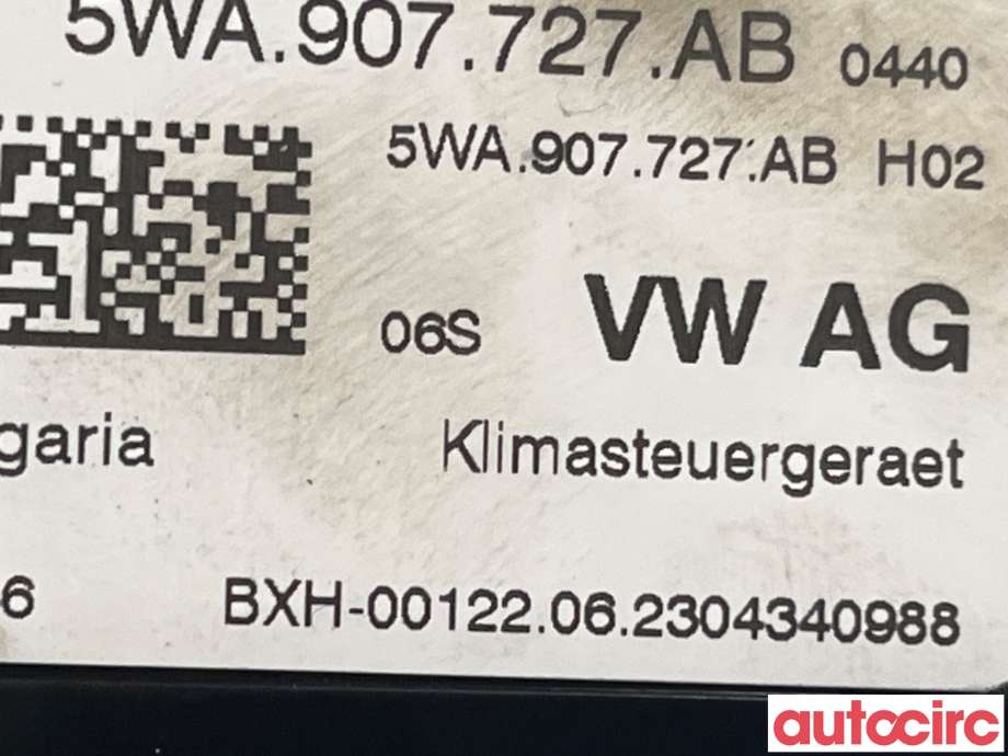 Styreenhet klima/aircondition til VW Caddy 2020-->> (Type IV)  (VOLKSWAGEN|5WA907727AB)