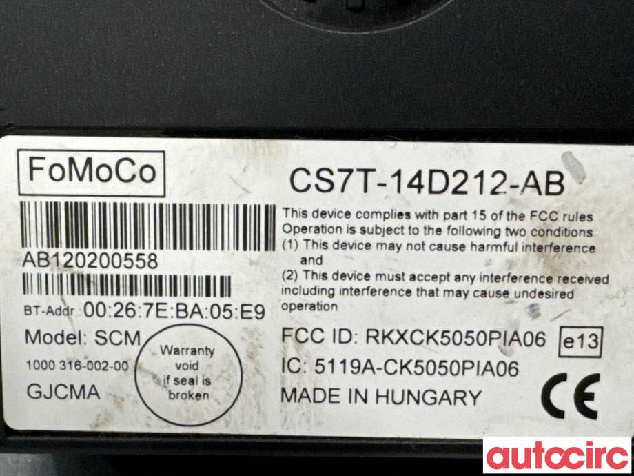 Styreenhet diverse til Ford Focus 2011-2014 (Type III, Fase 1)  (FORD|2002585||CS7T-14D212-AB)