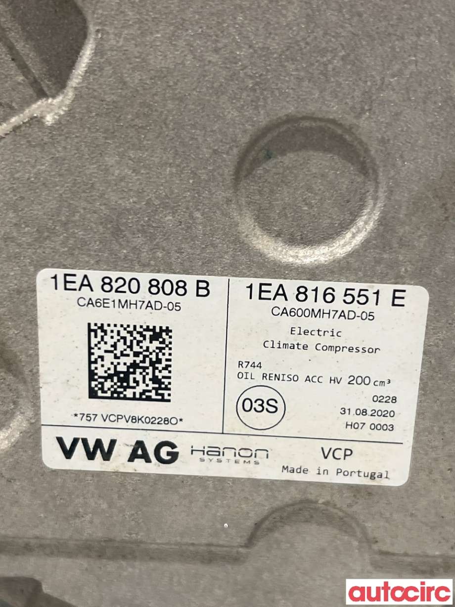 Aircondition kompressor til VW ID.3 2020-->>  (VOLKSWAGEN|1EA820808B|1EA816551E)