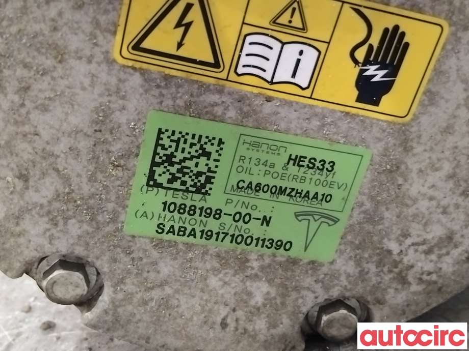 Aircondition kompressor til Tesla Model 3 2018-2023 (Fase 1)  (TESLA|1088198-00-N|CA600MZHAA10)