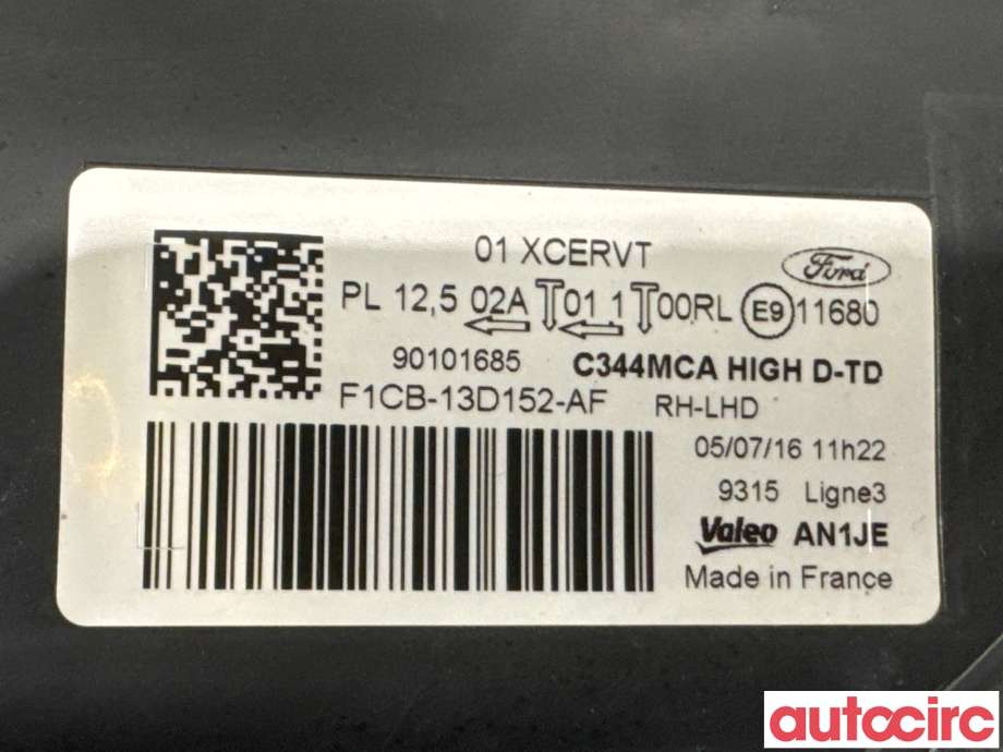 Frontlykt høyre xenon til Ford C-Max 2015-2019 (Type II, Fase 2)  (FORD|2067272|AN1JE|F1CB-13D152-AF)