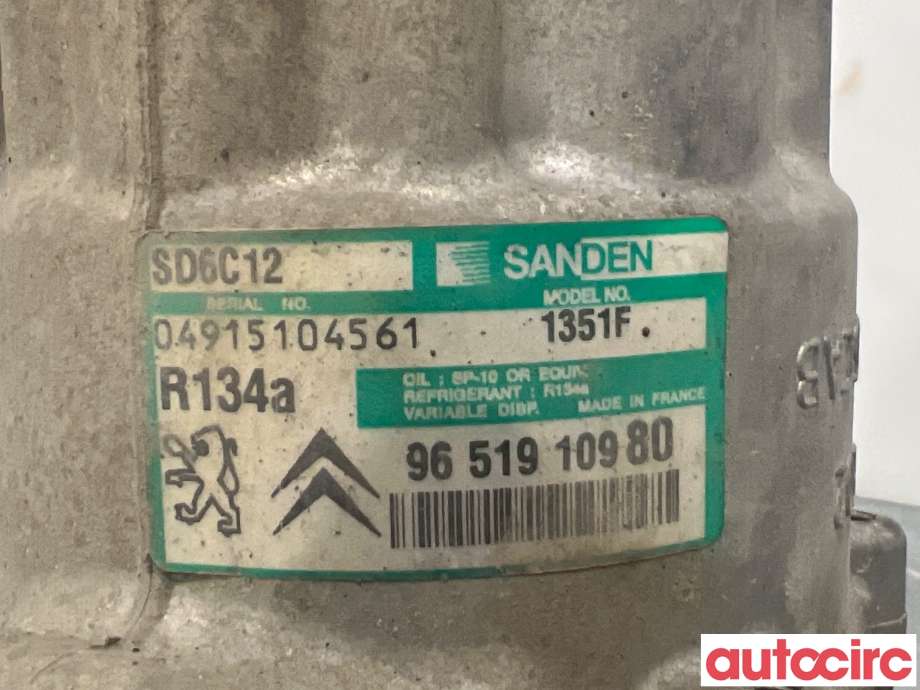 Aircondition kompressor til Citroën C4 2004-2011 (Type I)  (CITROEN|6453QJ|SD6C12|9651910980)