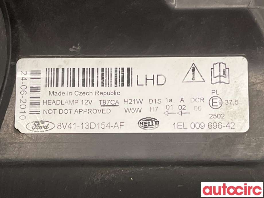 Frontlykt høyre halogen til Ford Kuga 2008-2012 (Type I) (FORD|1590741||8V41-13D154-AF)