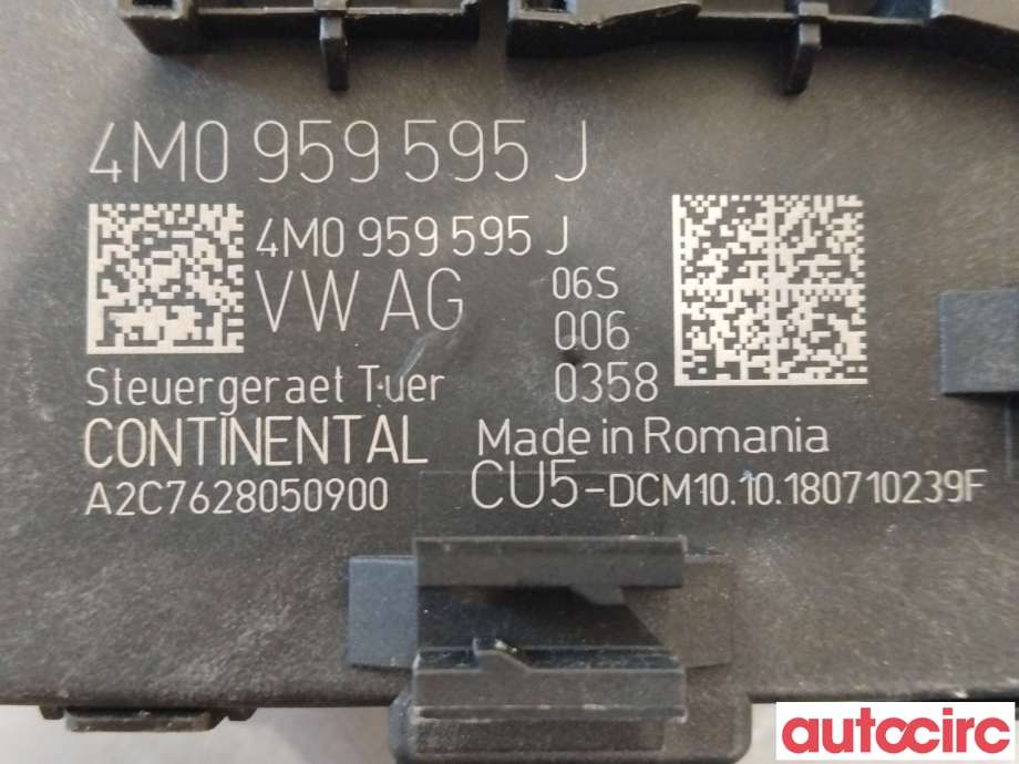 Styreenhet dør venstre foran til Audi e-tron 2018-->>  (AUDI|4M0959595M|4M0959595J)