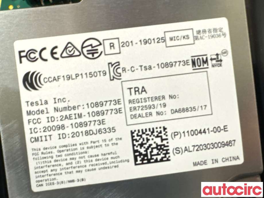 Kamera til Tesla Model 3 2018-2023 (Fase 1)  (TESLA|1109255-00-I|)