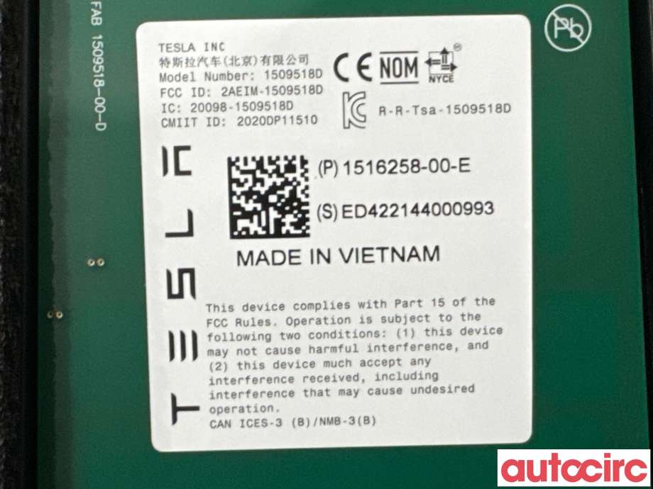 Kamera til Tesla Model Y 2021-2024 (Type I) (TESLA|1506886-00-H|)