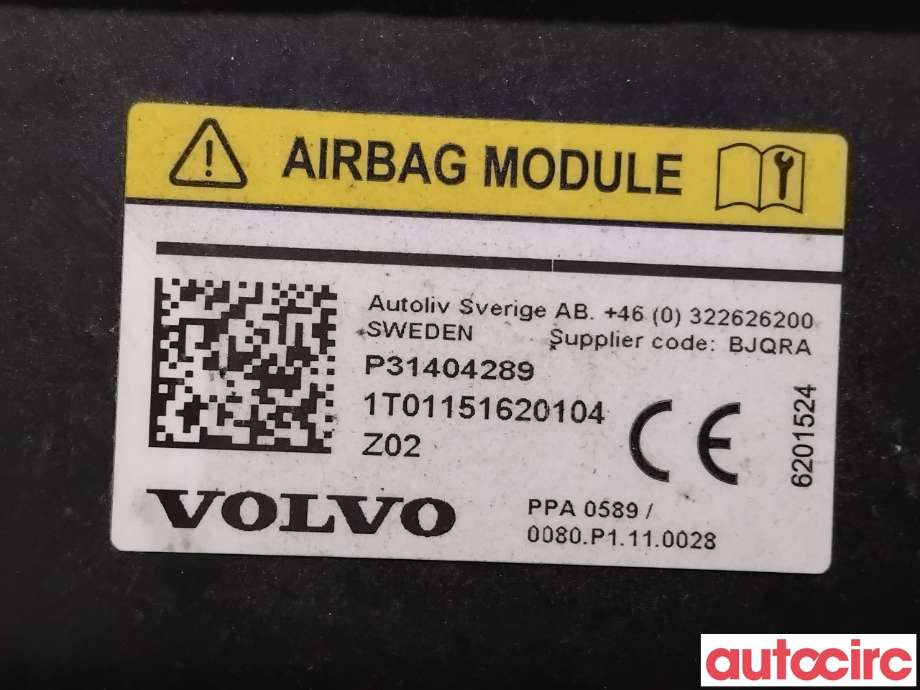 Airbag diverse til Volvo V40 2012-2019 (VOLVO|31404289|)