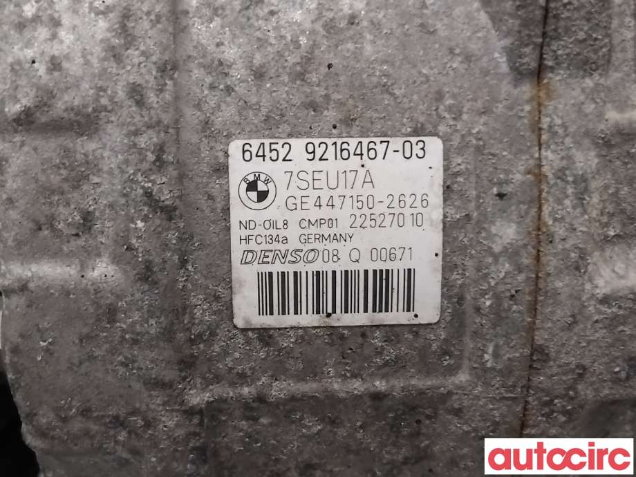 Aircondition kompressor til BMW X3 2010-2017 (F25) (F25) (BMW|64506805025|447150-2626|64529216467)