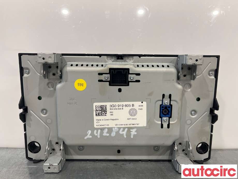 Multimedia display (MCU - Media Controller Unit) til VW e-Golf 2014-2017 (Fase 1)  (VOLKSWAGEN|3G0919605B|)