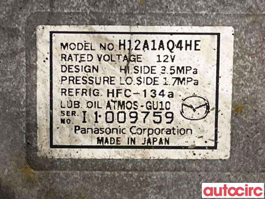 Aircondition kompressor til Mazda 6 2008-2010 (Type II, Fase 1) (MAZDA|GDB1-61-450|H12A1AQ4HE)