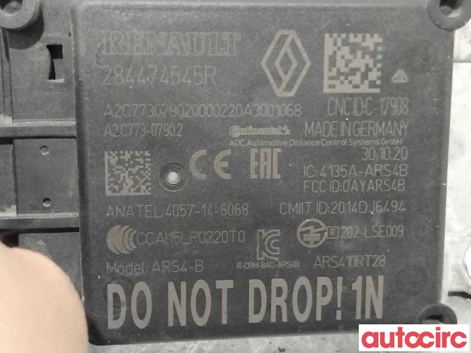 Sensor radar til Renault Zoe 2013-2019 (Fase 1)  (RENAULT|284474545R|A2C77307902)