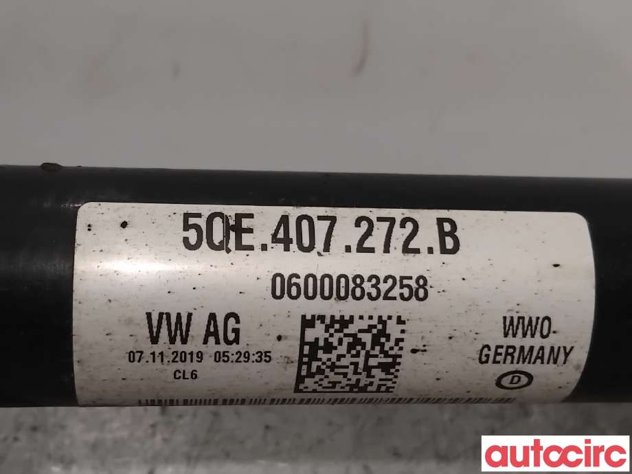 Drivaksel høyre foran, elbil til VW e-Golf 2017-2020 (Fase 2) (VOLKSWAGEN|5QE407762X||5QE407272B)