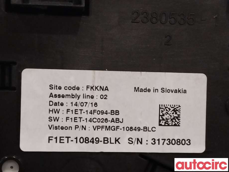 Instrumentpanel til Ford C-Max 2015-2019 (Type II, Fase 2)  (FORD|2303630|F1ET-10849-BLK)
