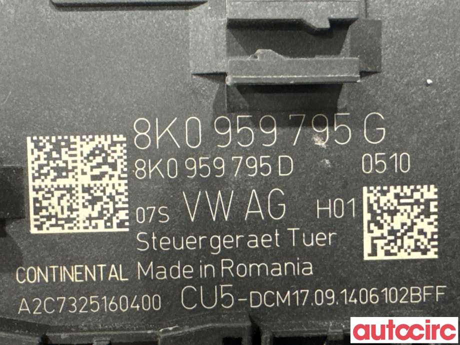 Styreenhet dør venstre foran til Audi A4 2007-2014 (Type IV) (B8) (B8) (AUDI|8K0959795G|A2C7325160400)