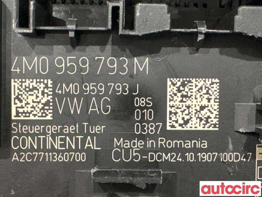 Styreenhet dør venstre foran til Audi e-tron 2018-->>  (AUDI|4M0959793M|A2C7711360700)