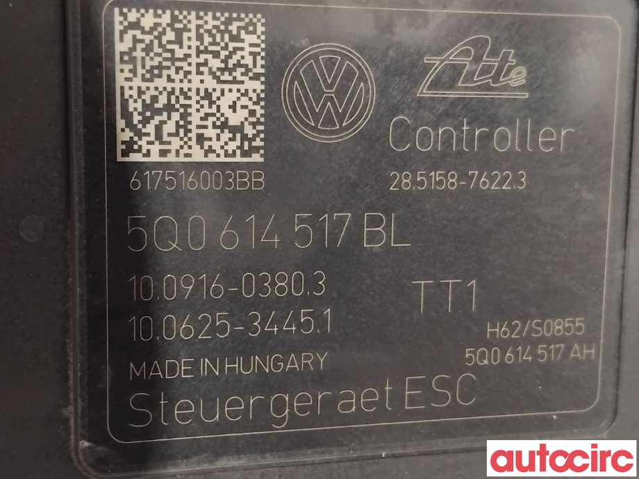 ABS sentral til VW e-Golf 2017-2020 (Fase 2) (VOLKSWAGEN|5Q0614517DB|100916-03803|5Q0614517BL)