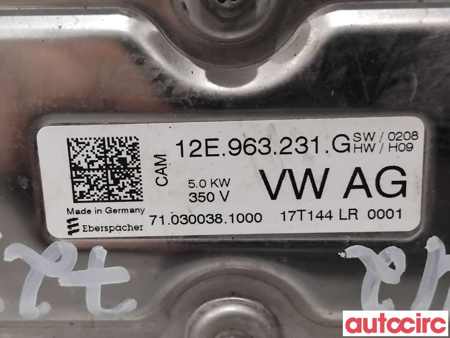 Motorvarmer elektrisk til VW e-Golf 2017-2020 (Fase 2) (VOLKSWAGEN|5QE819013AD|710300381000|12E963231G)