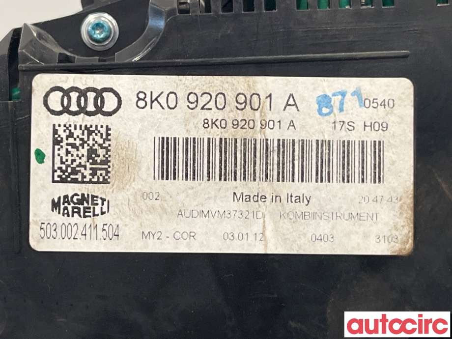 Instrumentpanel til Audi A4 2007-2014 (Type IV) (B8) (B8) (AUDI|8K0920901A)
