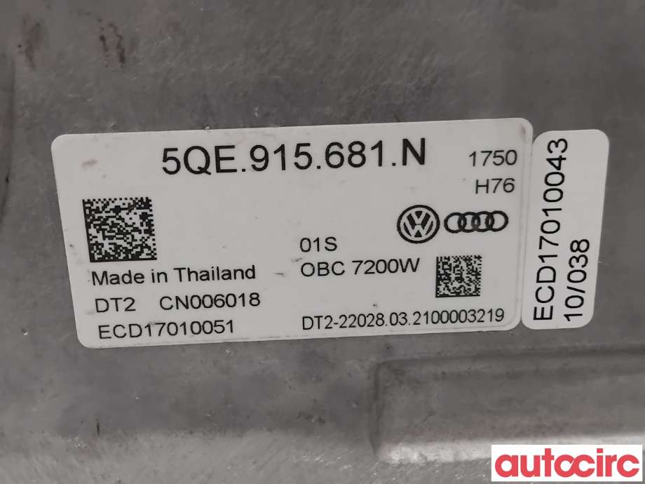 Batterilader (OBC - On Board Charger) til VW e-Golf 2017-2020 (Fase 2) (VOLKSWAGEN|5QE915681N|)
