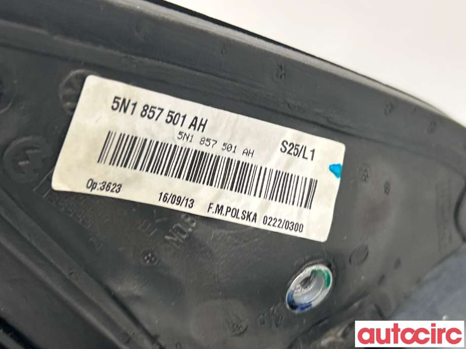 Speil venstre til VW Tiguan 2011-2016 (Type I, Fase 2)  (VOLKSWAGEN|5N1857507Q|5N1857501AH)