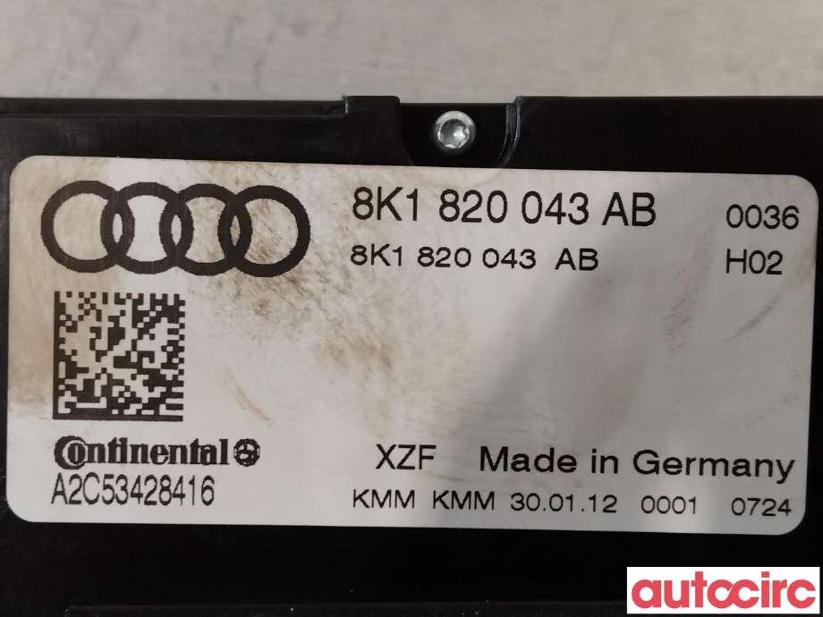 Varmeapparat betjening til Audi A4 2007-2014 (Type IV) (B8) (B8) (AUDI|8K1820043AB)